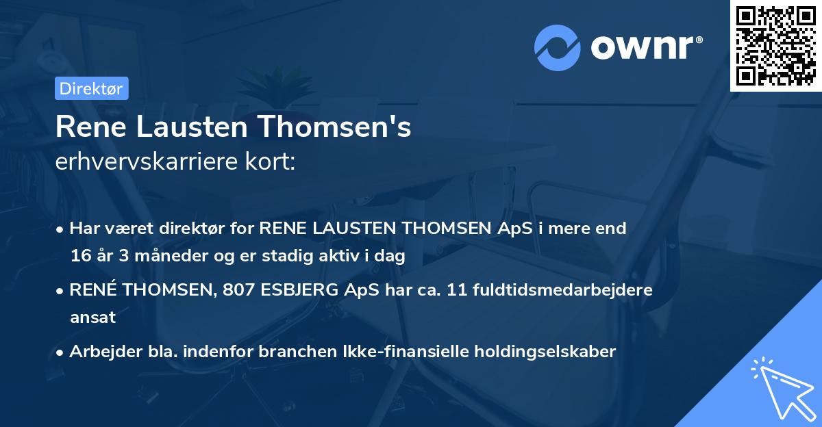 Rene Lausten Thomsen's erhvervskarriere kort