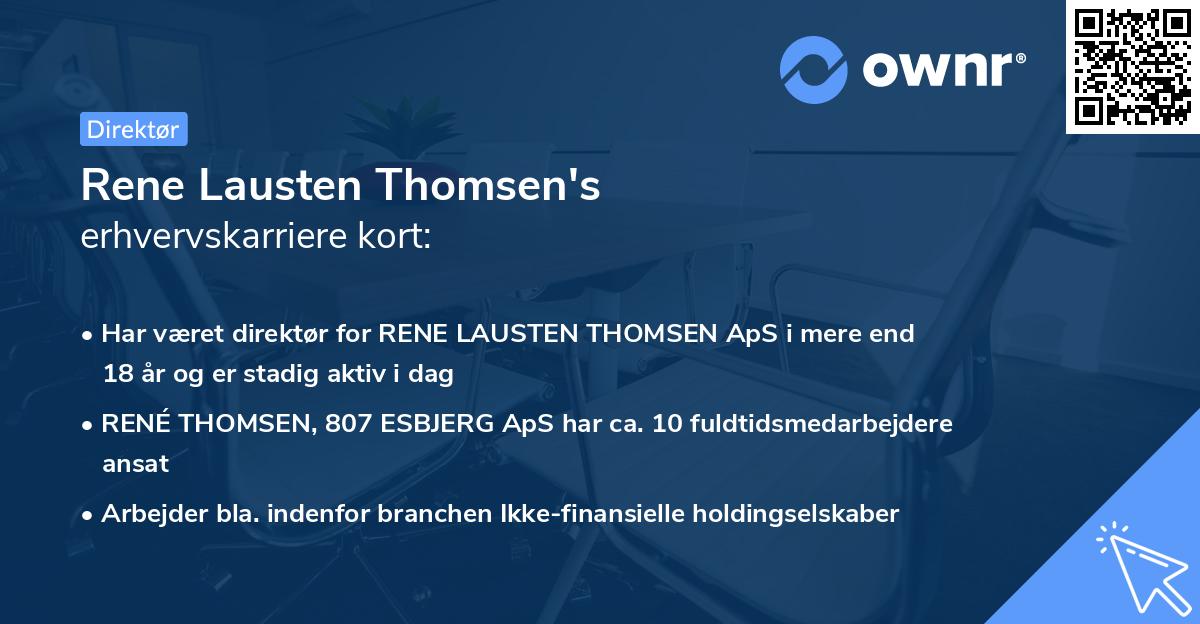 Rene Lausten Thomsen's erhvervskarriere kort