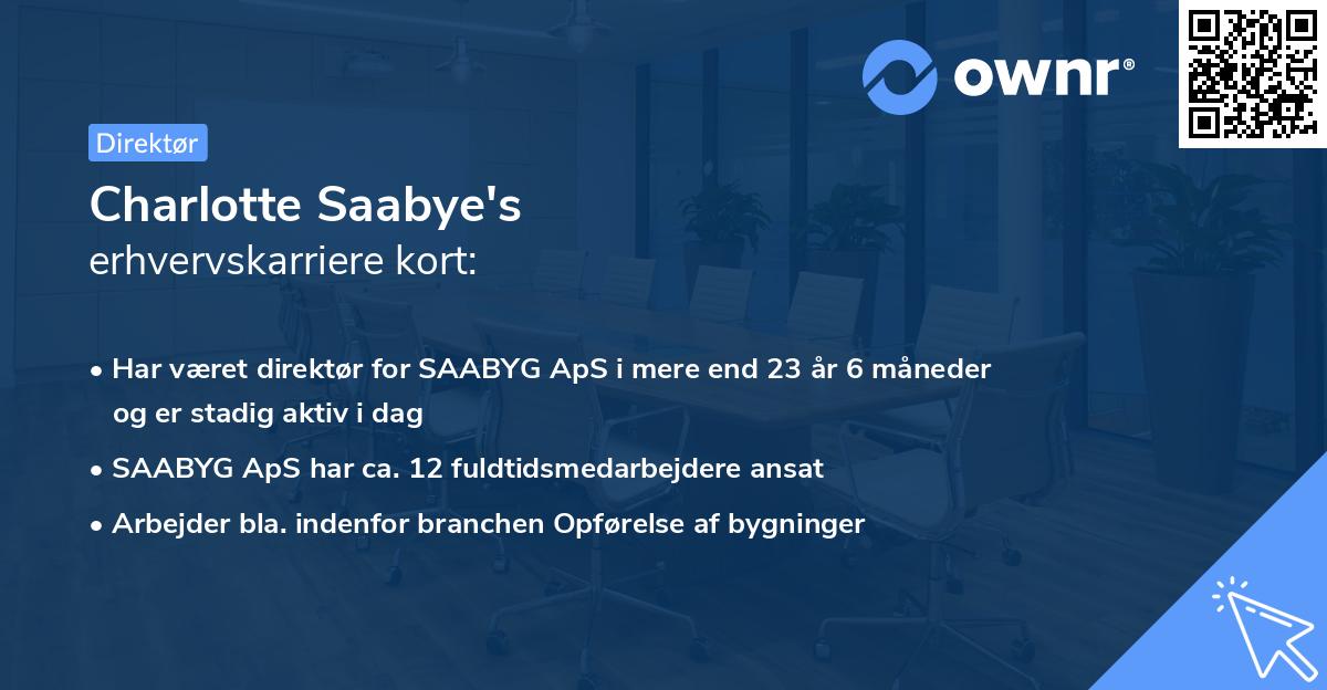Charlotte Saabye's erhvervskarriere kort