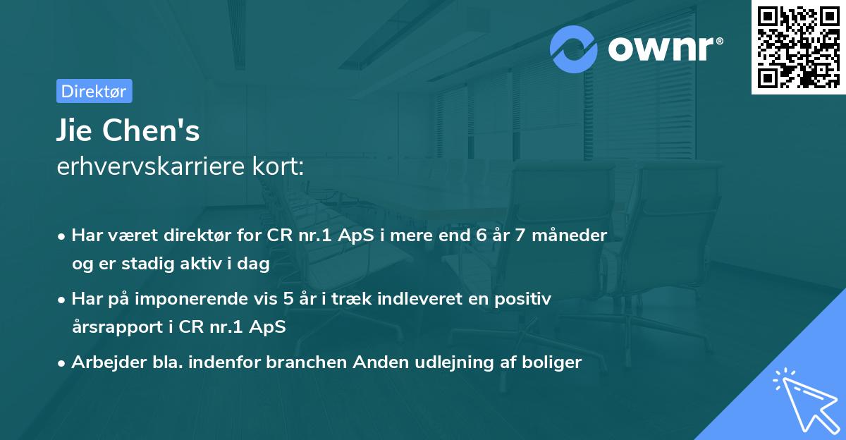 Jie Chen's erhvervskarriere kort
