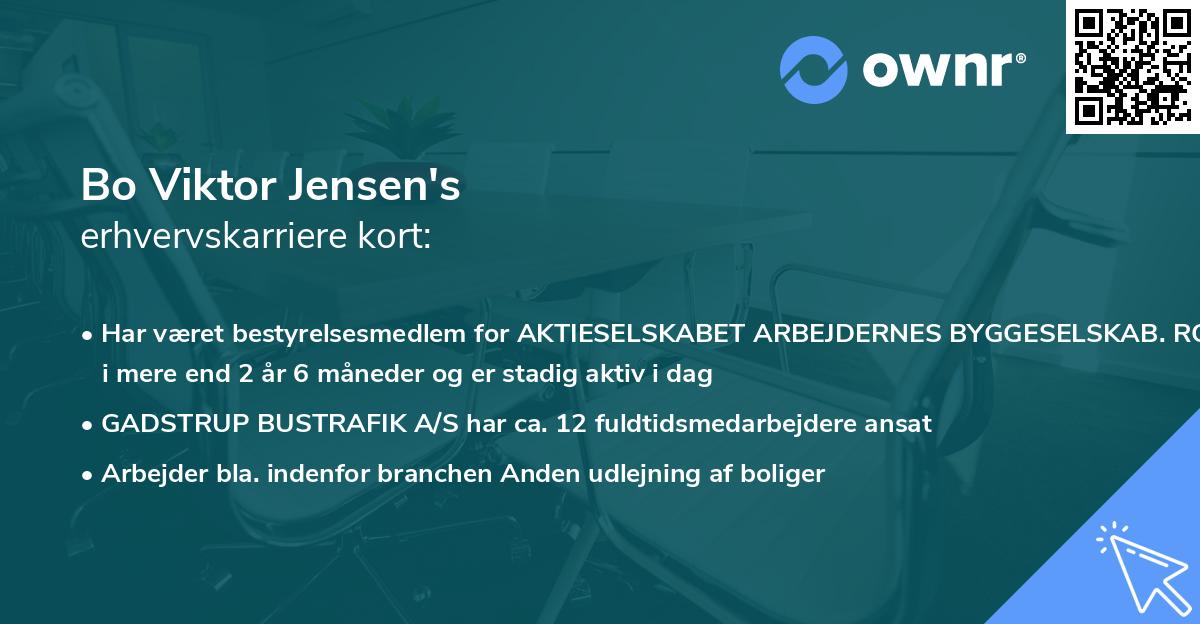 Bo Viktor Jensen's erhvervskarriere kort