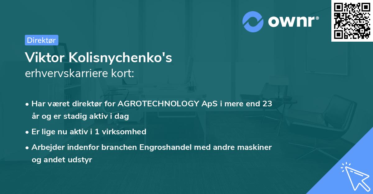 Viktor Kolisnychenko's erhvervskarriere kort