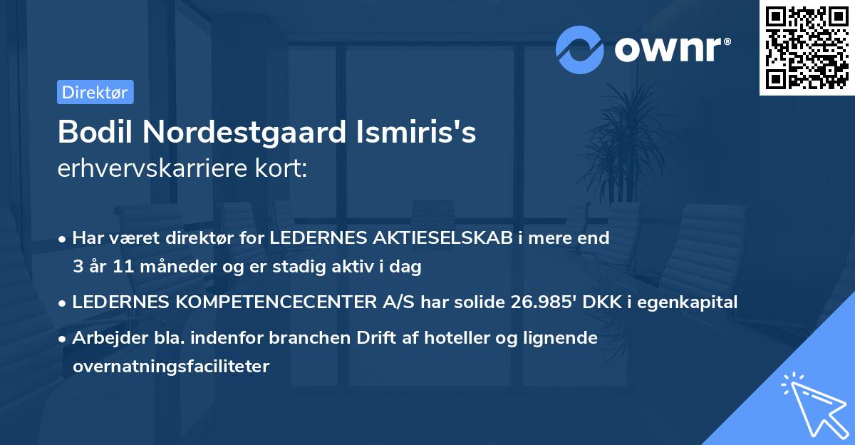 Bodil Nordestgaard Ismiris's erhvervskarriere kort