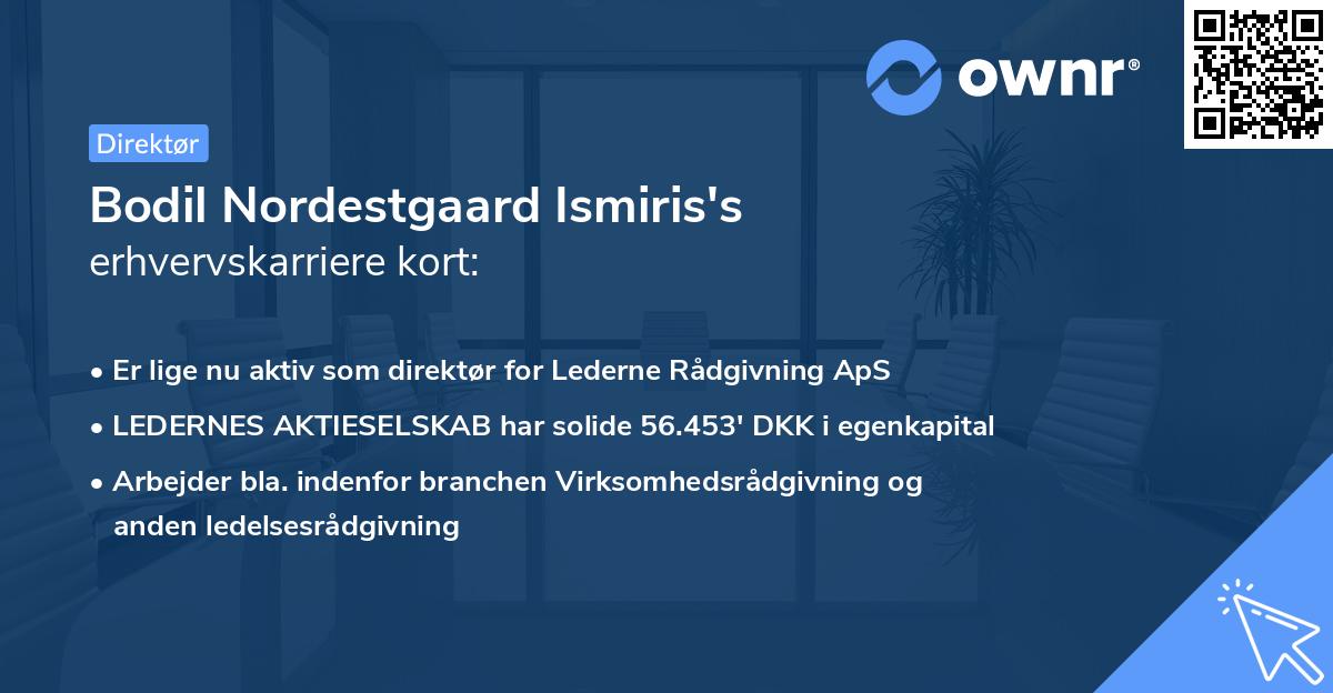 Bodil Nordestgaard Ismiris's erhvervskarriere kort