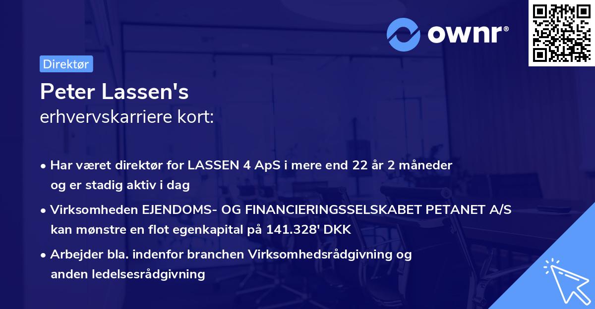 Peter Lassen's erhvervskarriere kort
