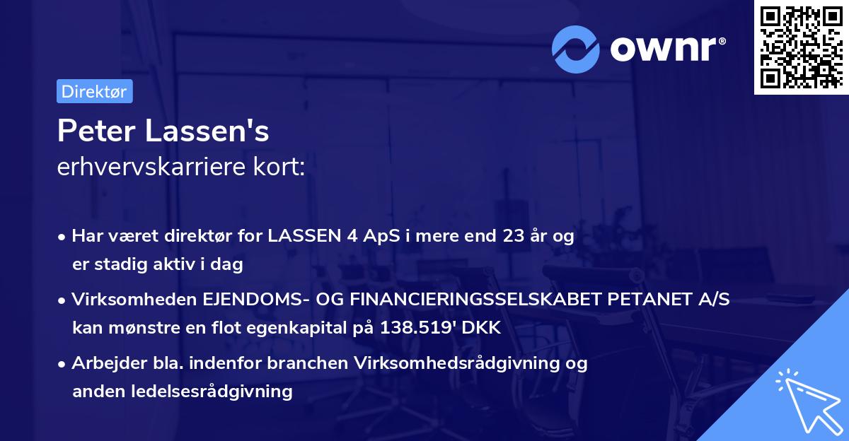 Peter Lassen's erhvervskarriere kort