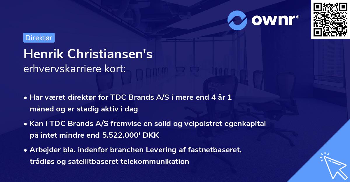 Henrik Christiansen's erhvervskarriere kort