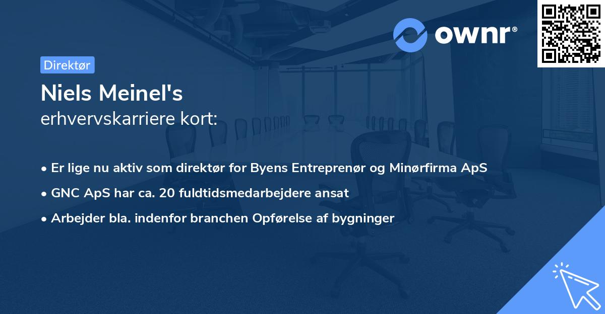 Niels Meinel's erhvervskarriere kort