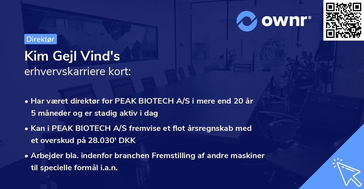 Kim Gejl Vind's erhvervskarriere kort