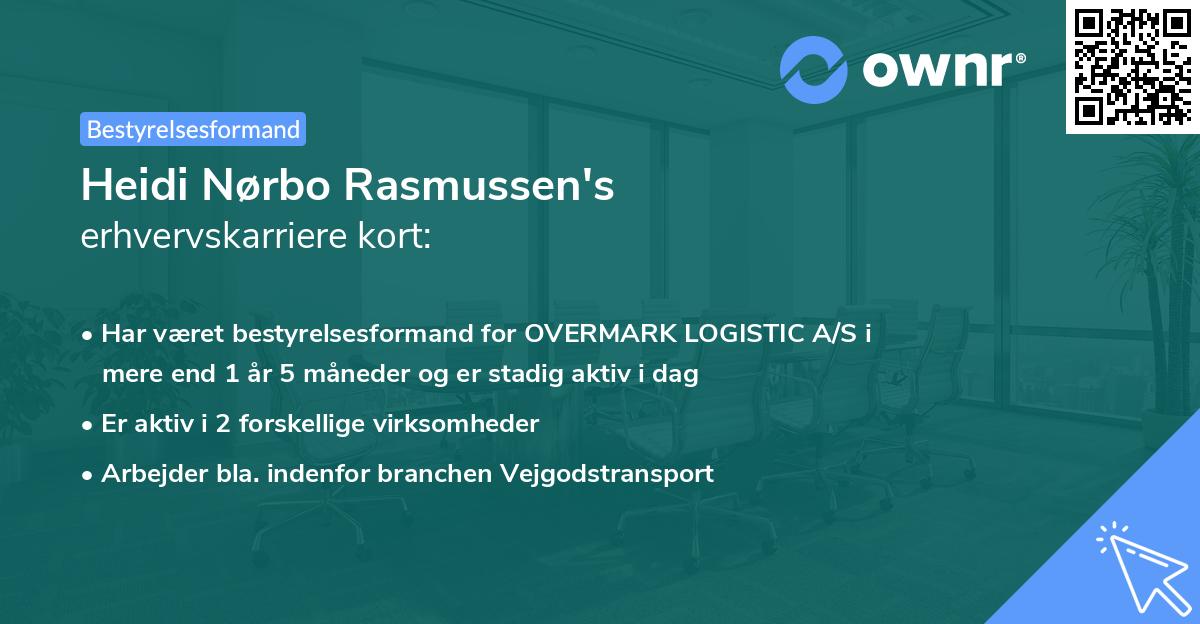 Heidi Nørbo Rasmussen's erhvervskarriere kort