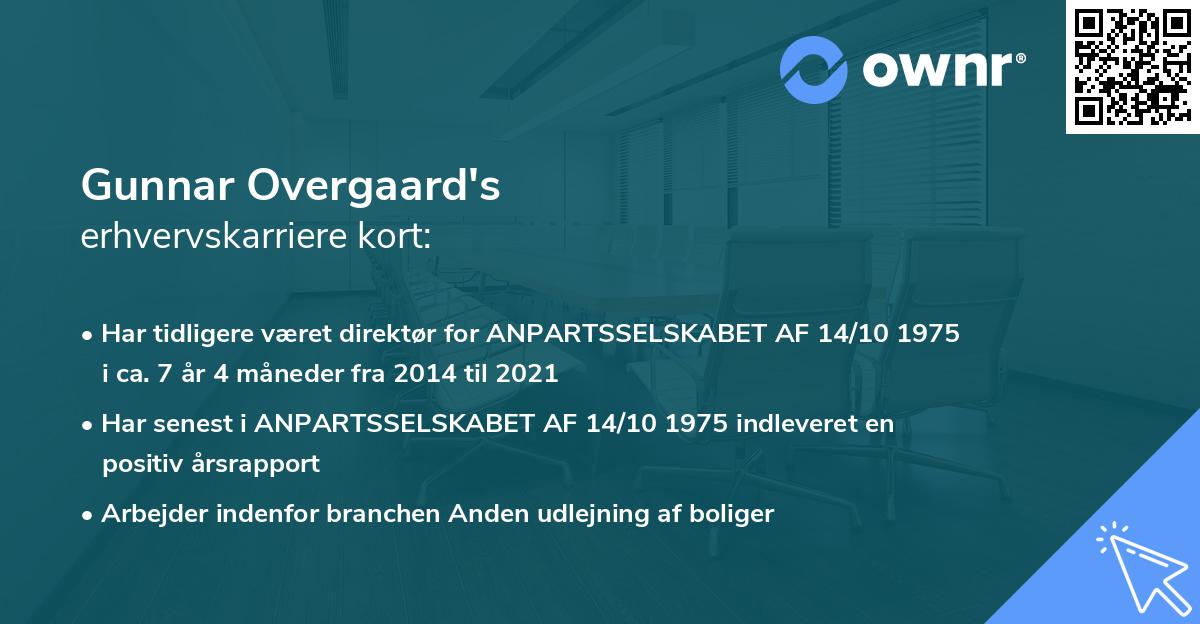 Gunnar Overgaard's erhvervskarriere kort