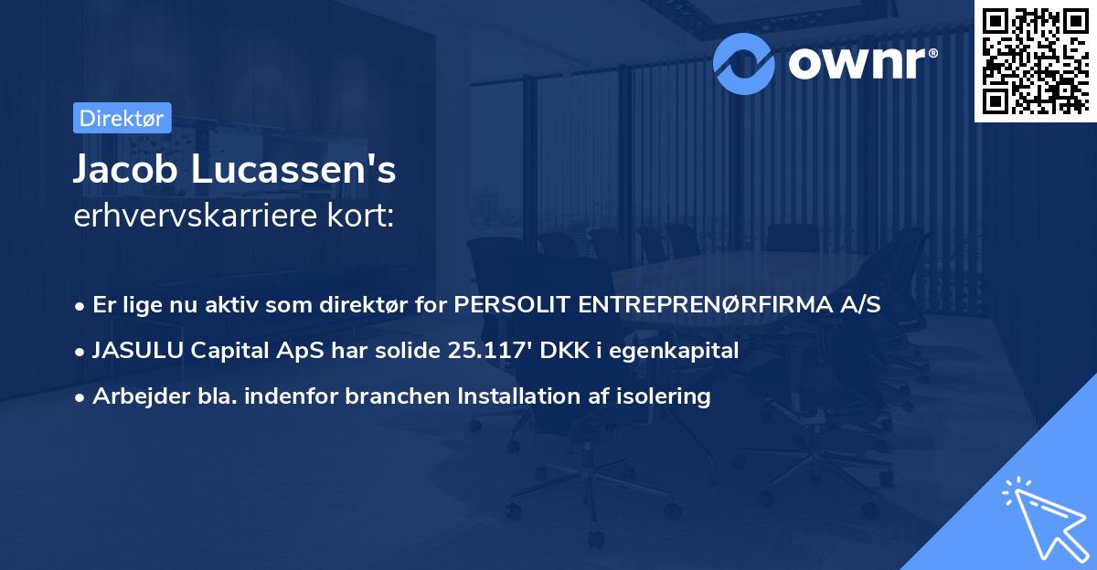 Jacob Lucassen's erhvervskarriere kort