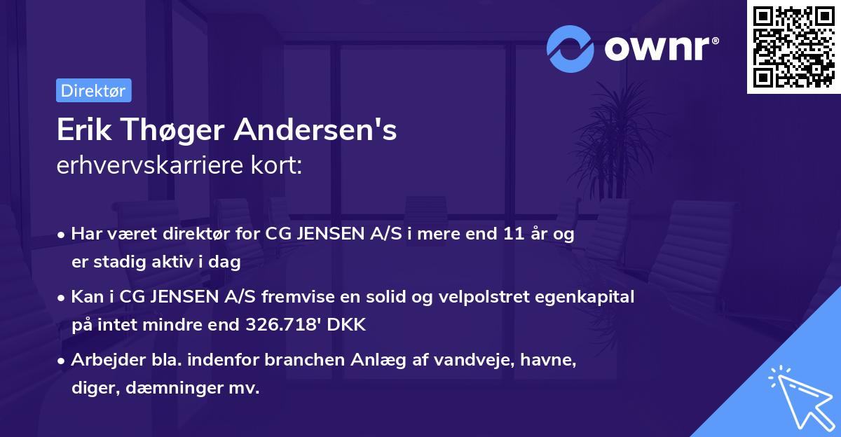 Erik Thøger Andersen's erhvervskarriere kort