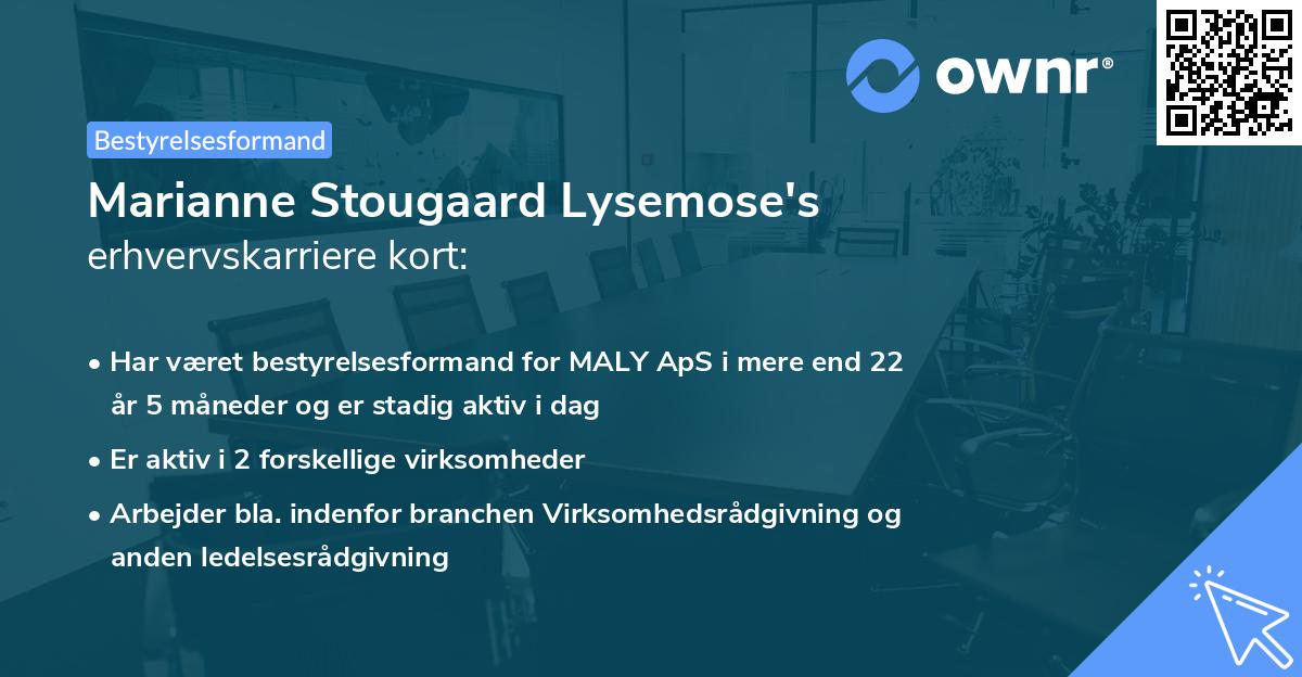 Marianne Stougaard Lysemose's erhvervskarriere kort