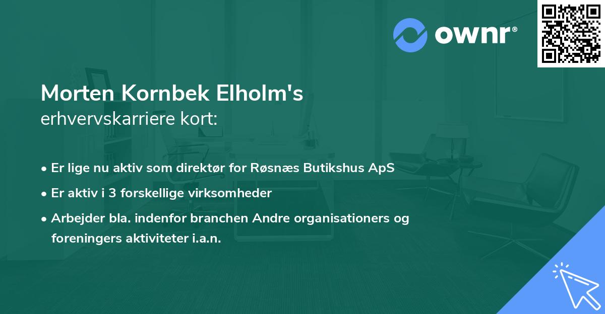 Morten Kornbek Elholm's erhvervskarriere kort