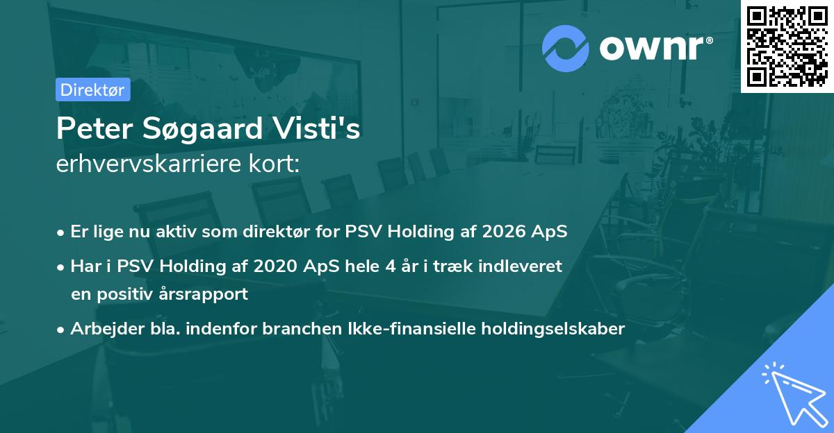 Peter Søgaard Visti's erhvervskarriere kort