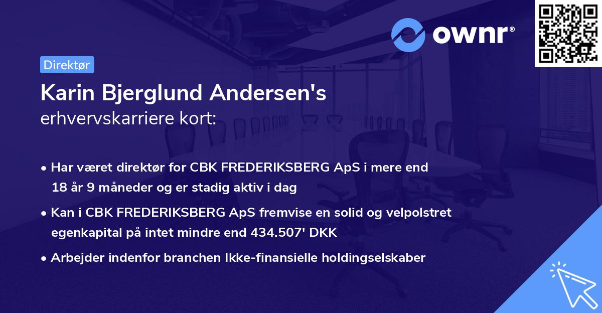 Karin Bjerglund Andersen's erhvervskarriere kort