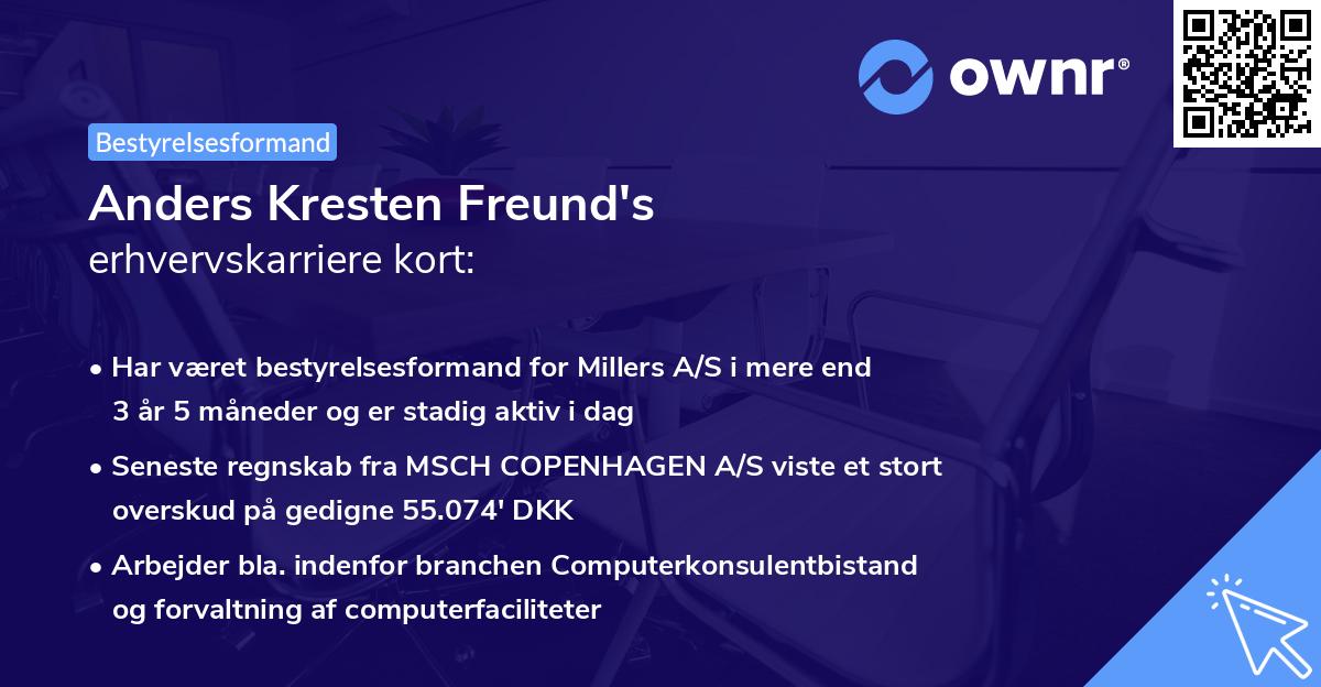 Anders Kresten Freund's erhvervskarriere kort