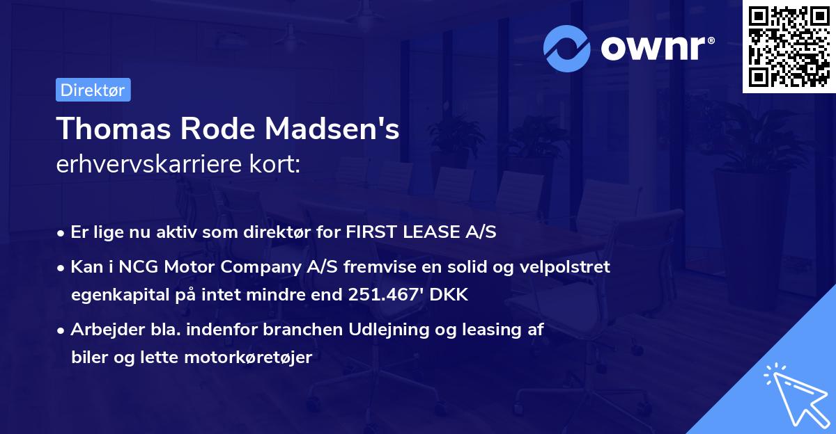 Thomas Rode Madsen's erhvervskarriere kort