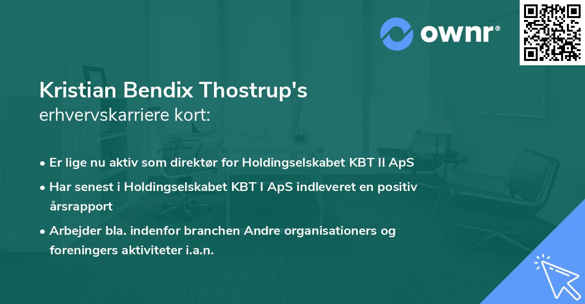 Kristian Bendix Thostrup's erhvervskarriere kort