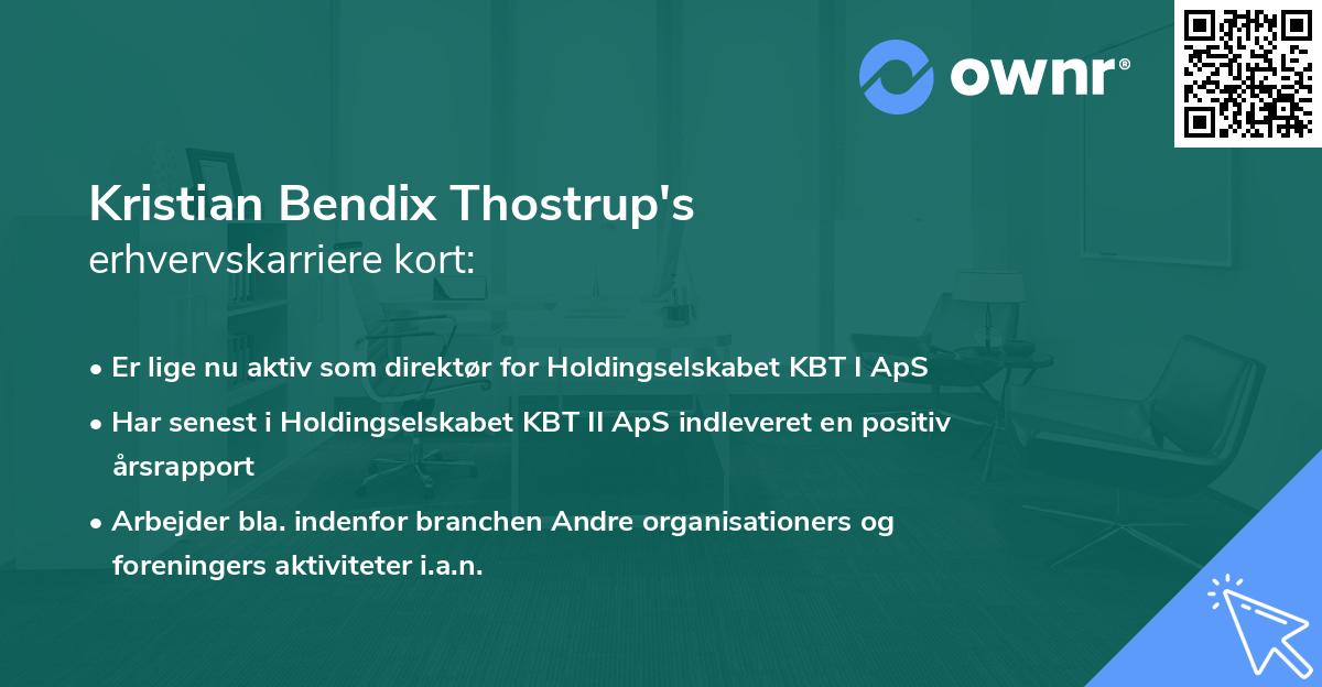 Kristian Bendix Thostrup's erhvervskarriere kort