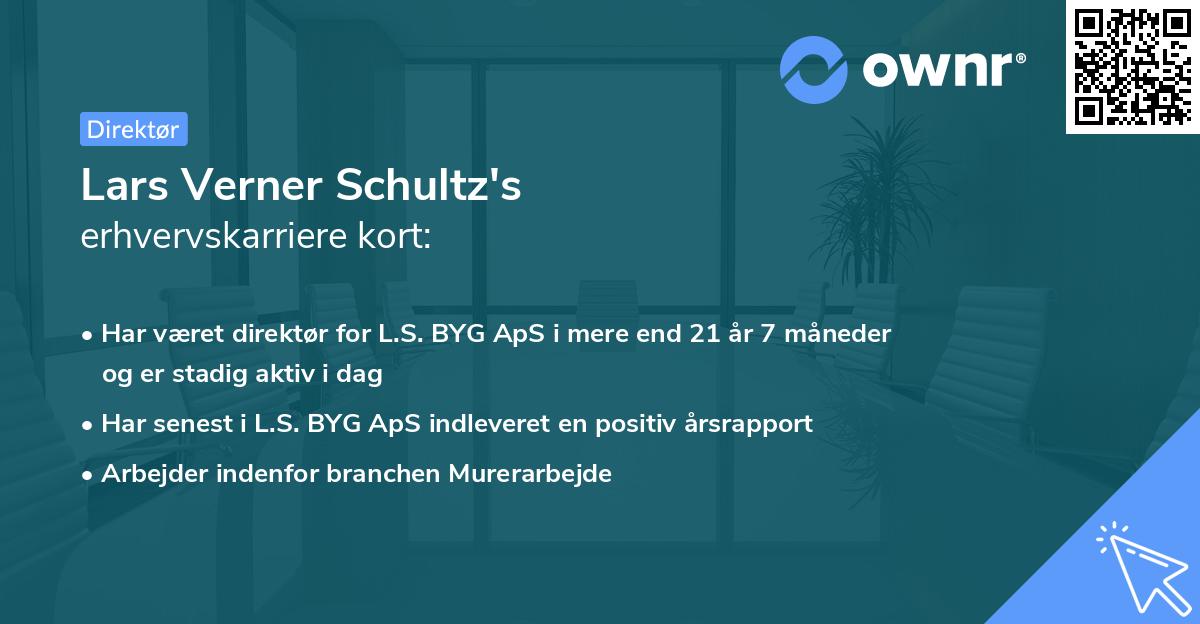 Lars Verner Schultz's erhvervskarriere kort