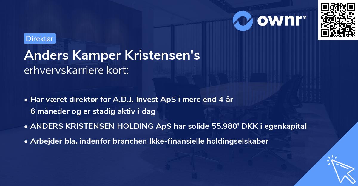 Anders Kamper Kristensen's erhvervskarriere kort