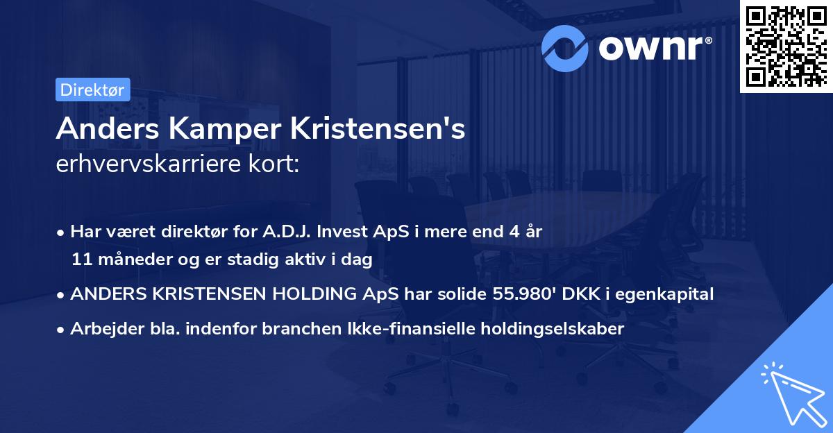 Anders Kamper Kristensen's erhvervskarriere kort