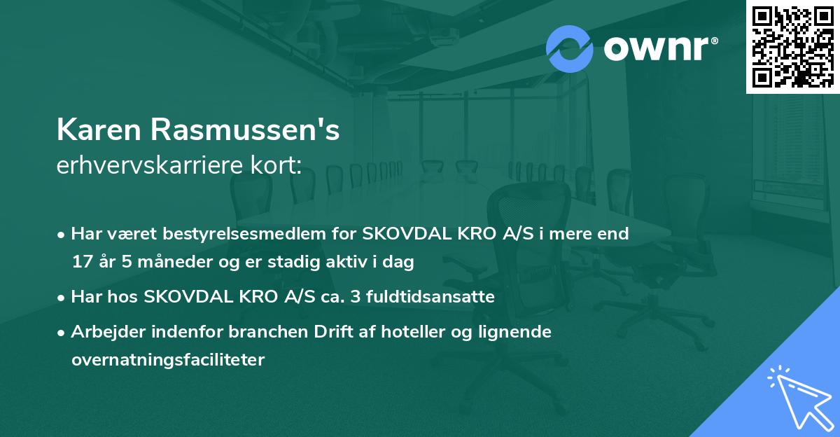 Karen Rasmussen's erhvervskarriere kort