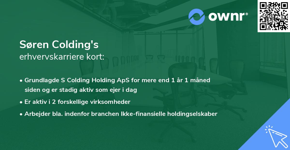 Søren Colding's erhvervskarriere kort