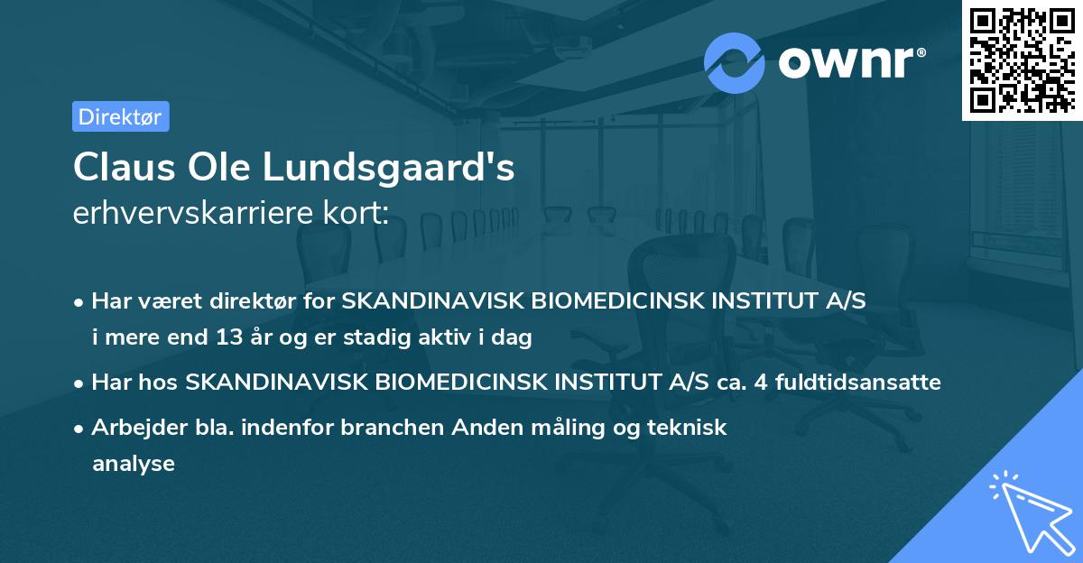Claus Ole Lundsgaard's erhvervskarriere kort