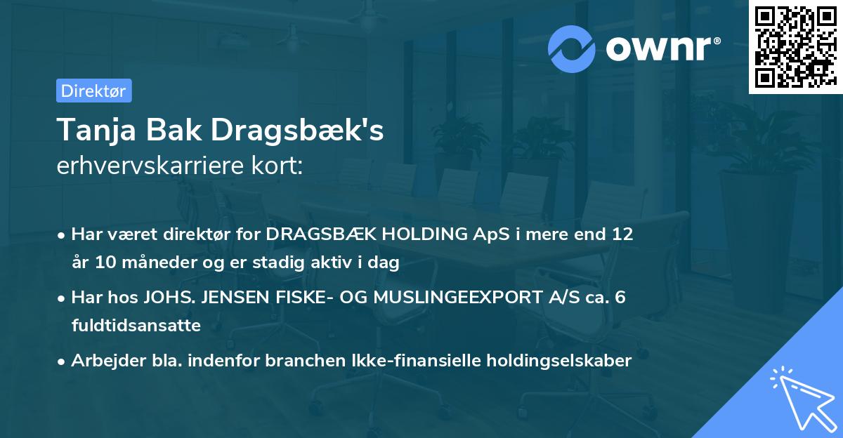 Tanja Bak Dragsbæk's erhvervskarriere kort