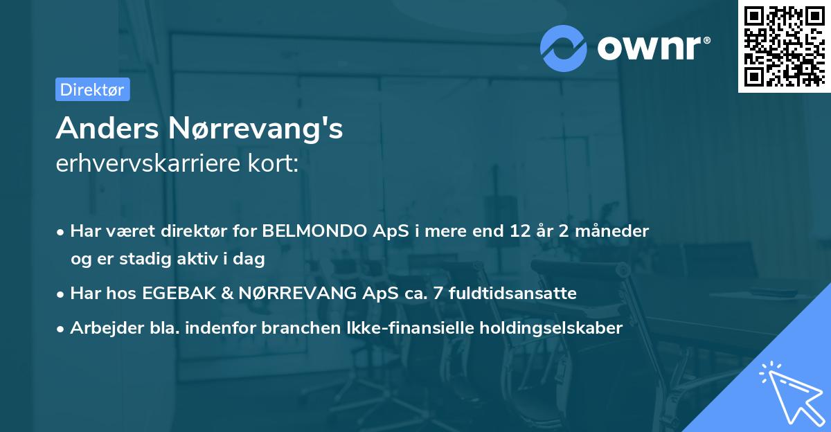 Anders Nørrevang's erhvervskarriere kort