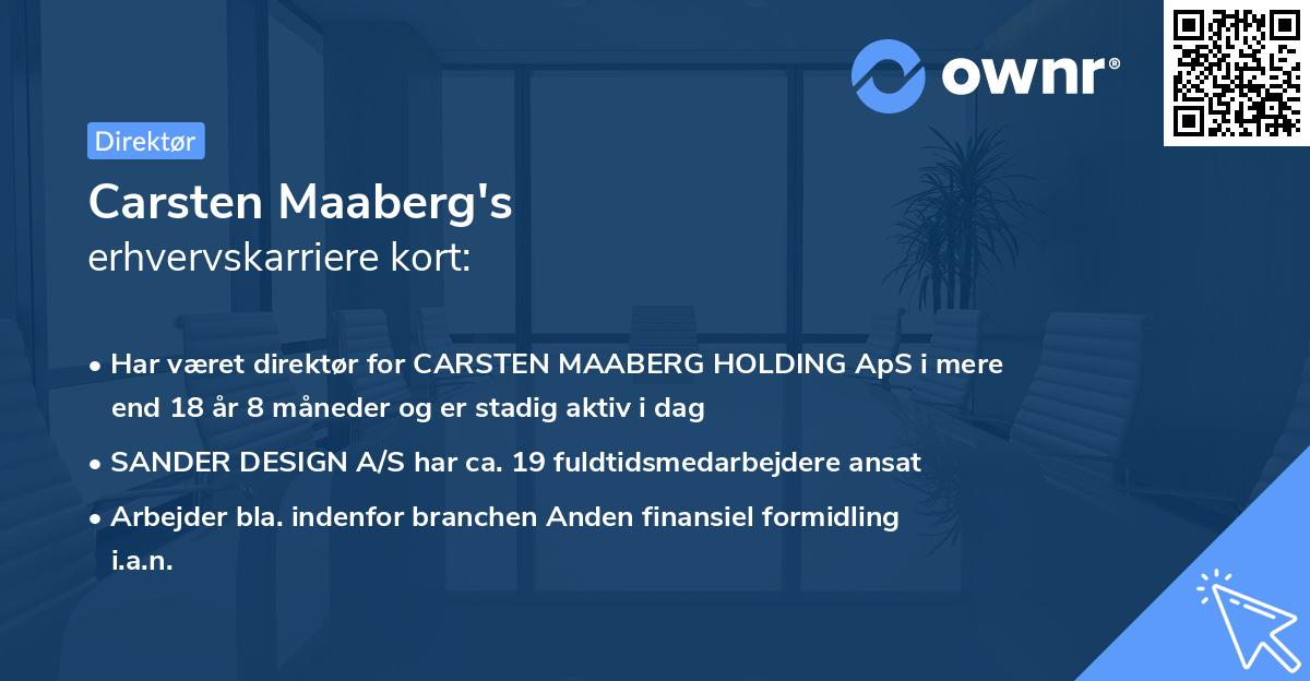 Carsten Maaberg's erhvervskarriere kort