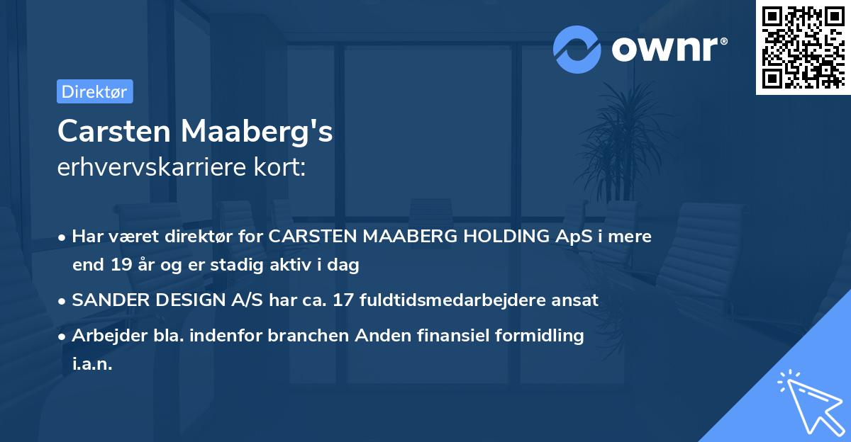 Carsten Maaberg's erhvervskarriere kort