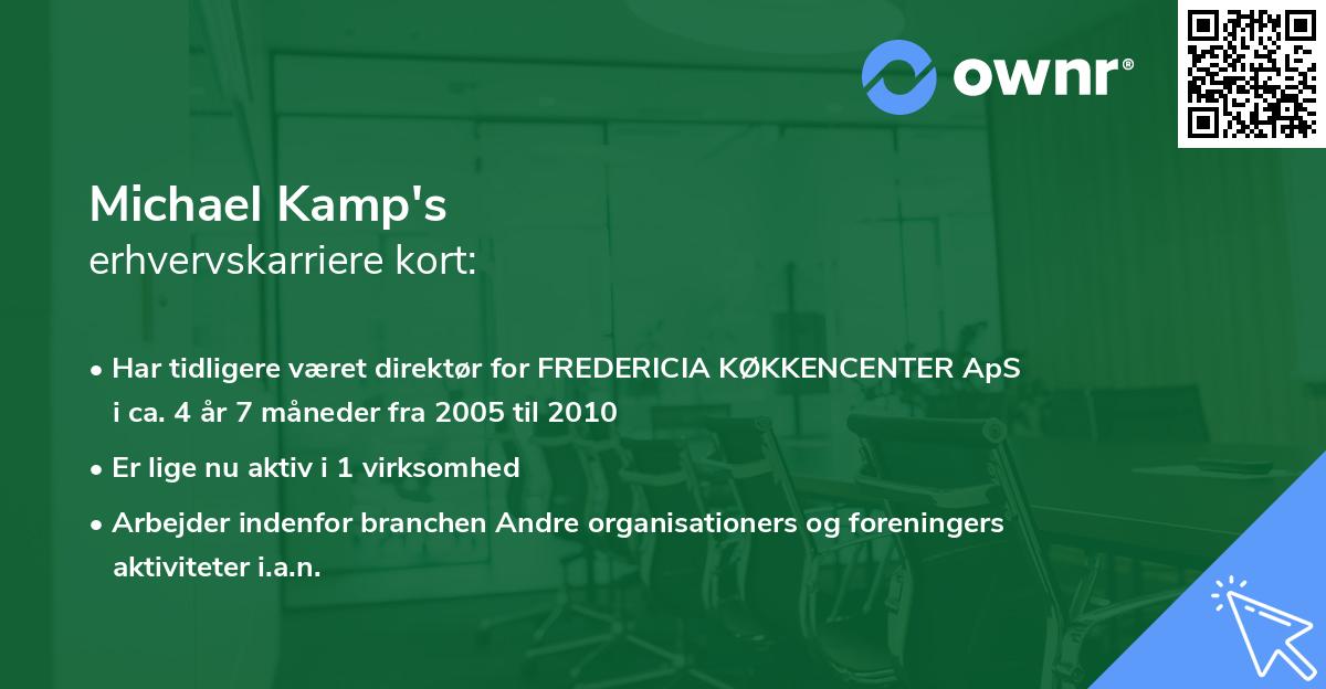 Michael Kamp's erhvervskarriere kort