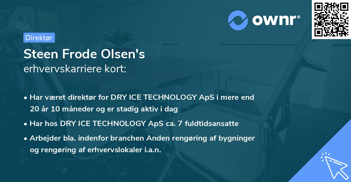 Steen Frode Olsen's erhvervskarriere kort