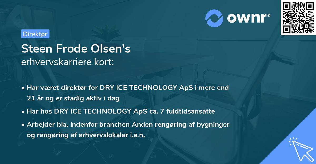 Steen Frode Olsen's erhvervskarriere kort