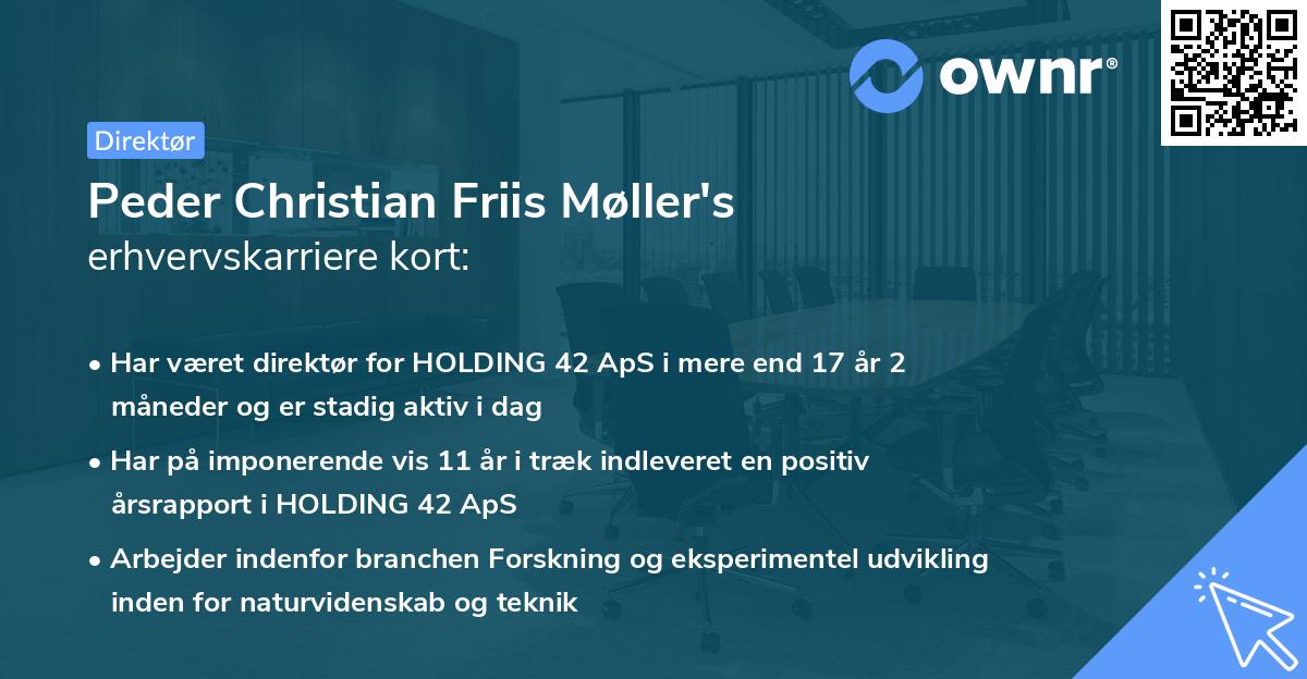 Peder Christian Friis Møller's erhvervskarriere kort