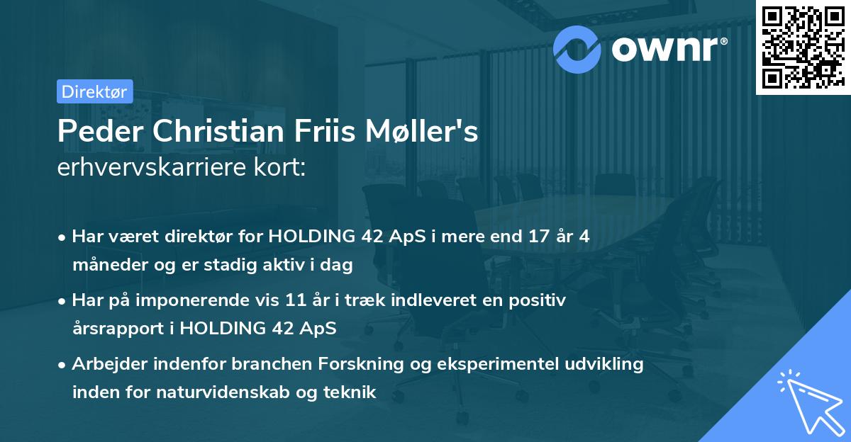 Peder Christian Friis Møller's erhvervskarriere kort