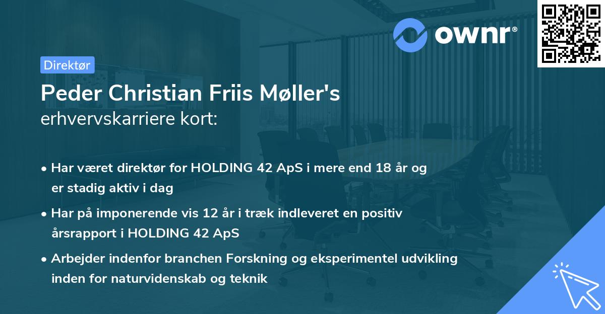 Peder Christian Friis Møller's erhvervskarriere kort