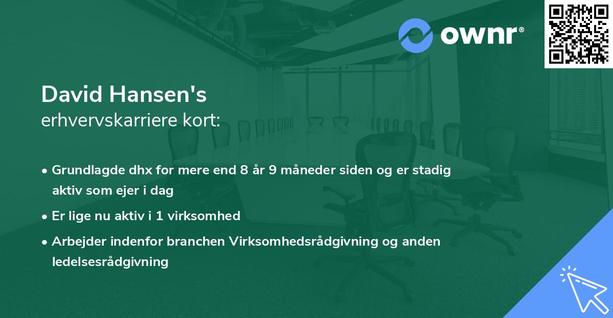 David Hansen's erhvervskarriere kort