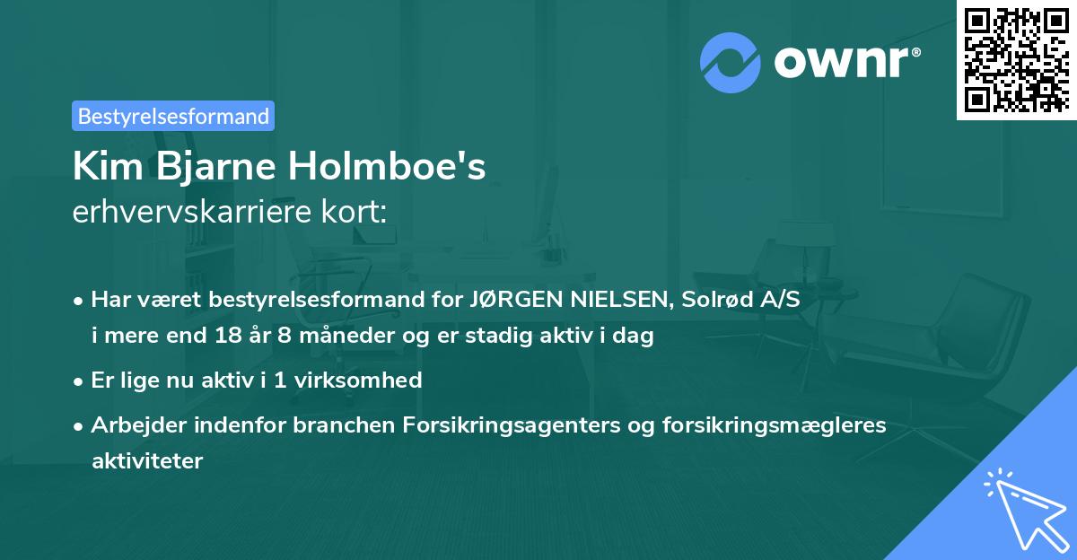 Kim Bjarne Holmboe's erhvervskarriere kort