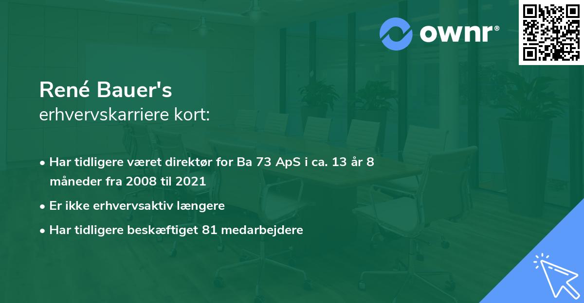 René Bauer's erhvervskarriere kort
