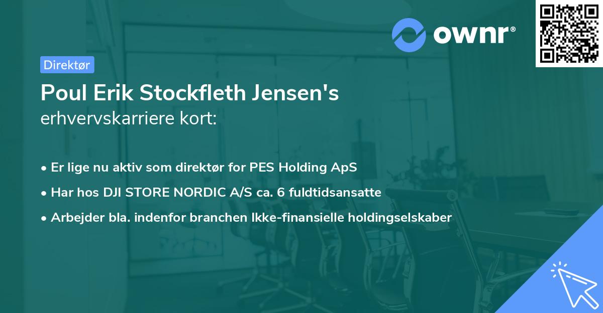 Poul Erik Stockfleth Jensen's erhvervskarriere kort