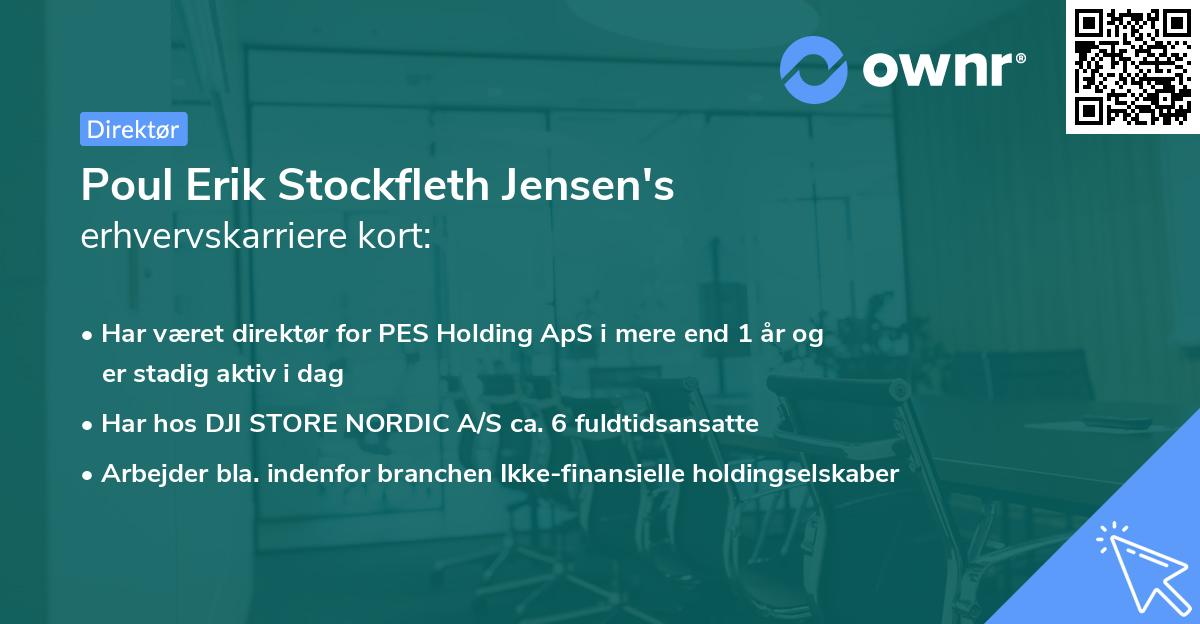 Poul Erik Stockfleth Jensen's erhvervskarriere kort