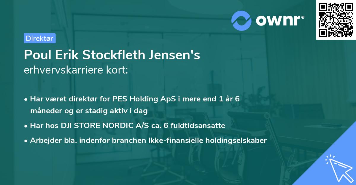 Poul Erik Stockfleth Jensen's erhvervskarriere kort