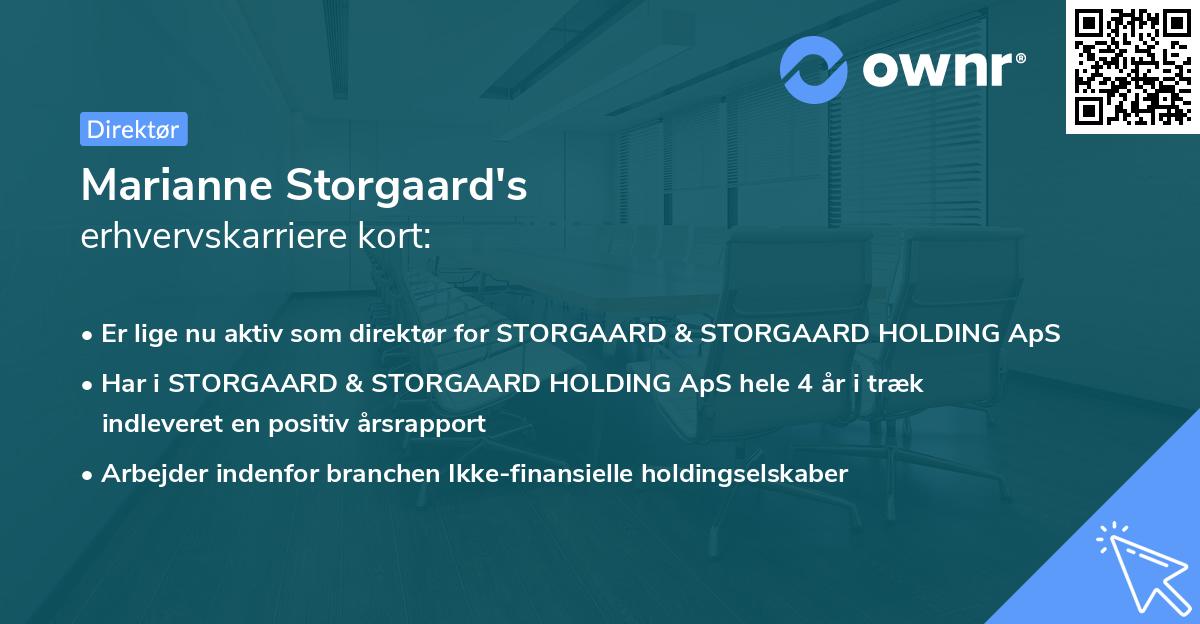 Marianne Storgaard's erhvervskarriere kort
