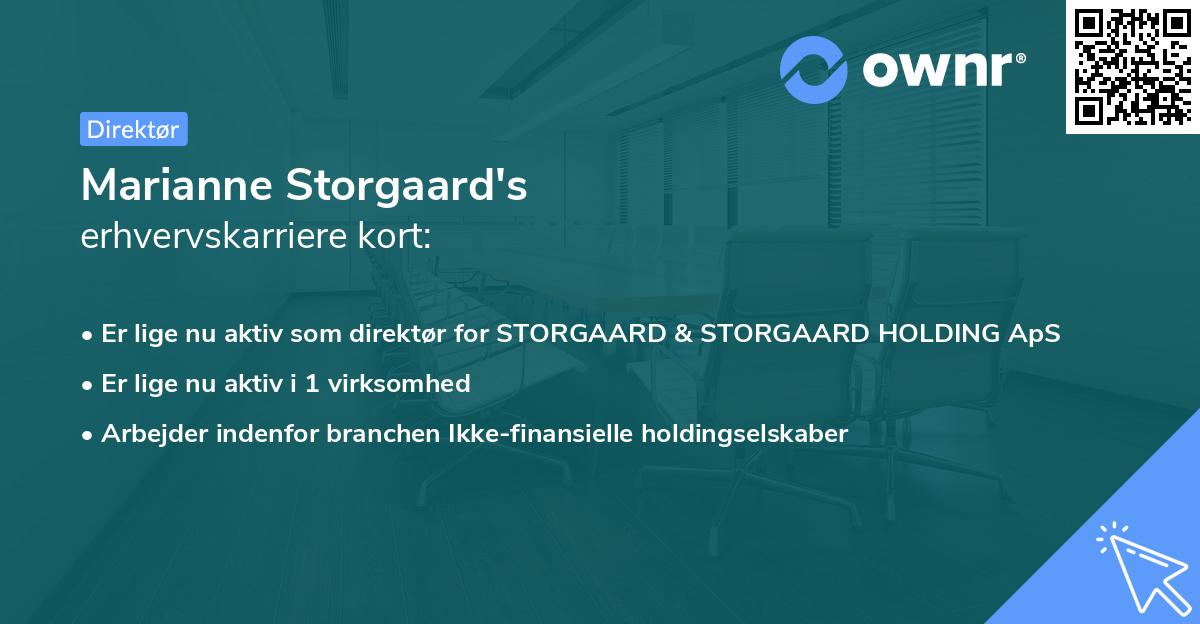 Marianne Storgaard's erhvervskarriere kort