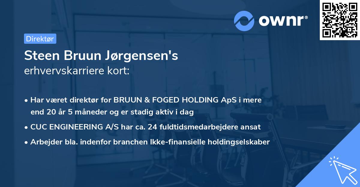 Steen Bruun Jørgensen's erhvervskarriere kort